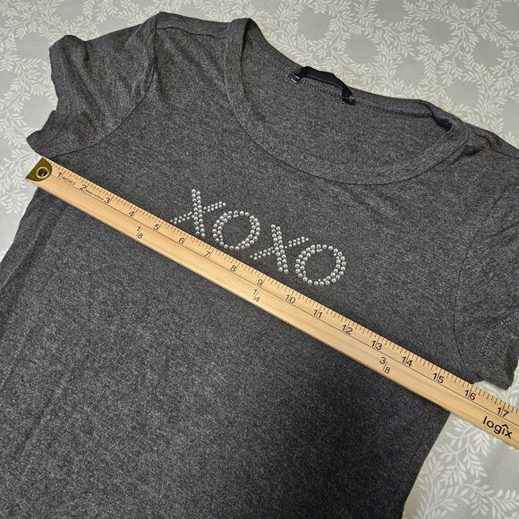 XOXO Tee Size S Black w/Rhinestone Logo - Picture 6 of 9